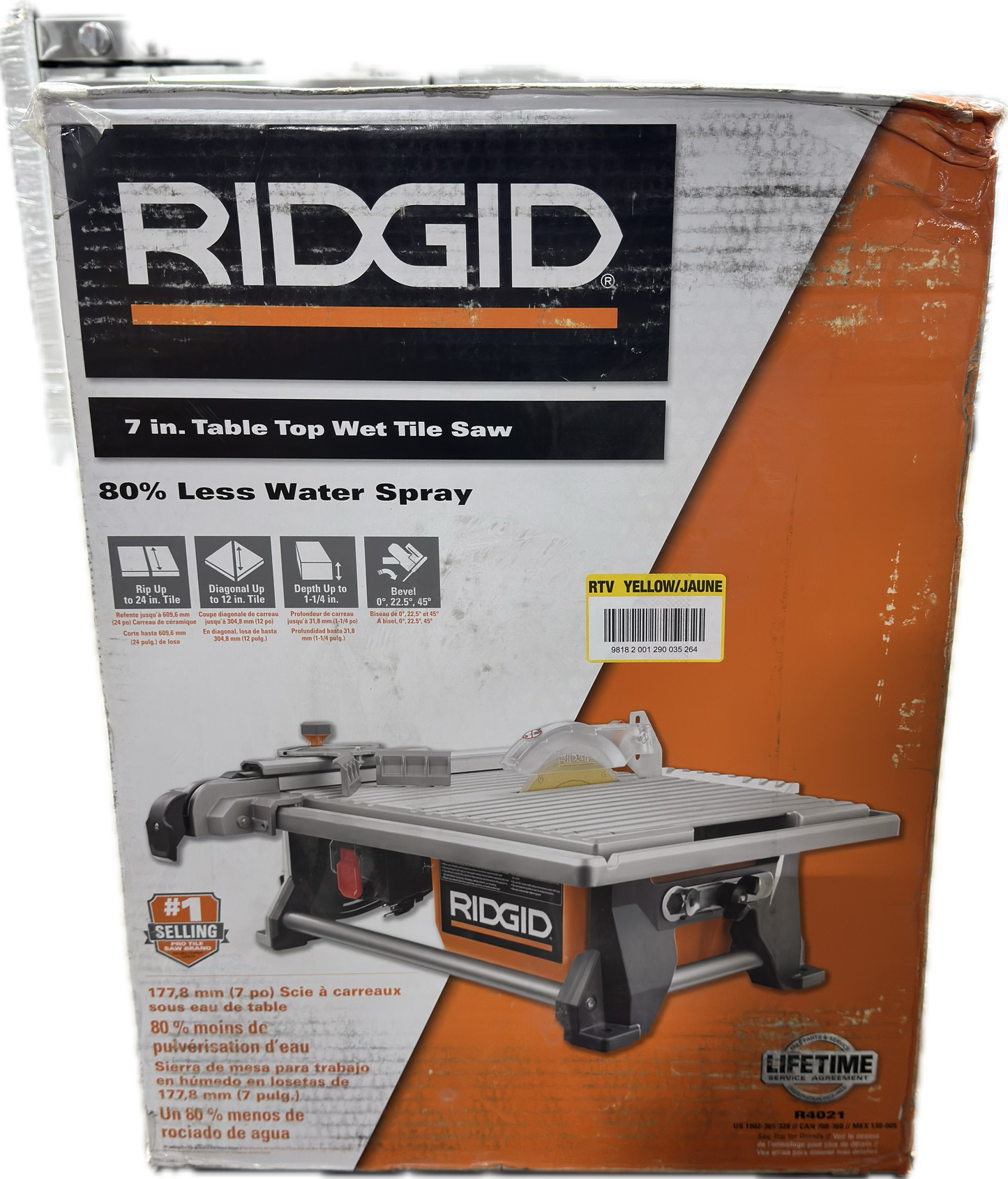 Rigid 7in Table Top Wet Tile Saw